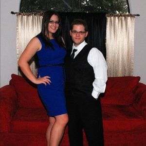 Blue and Black Calvin Klein Dress - Size 14